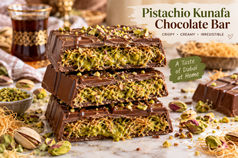 Pistachio Kunafa Chocolate Bar Recipe
