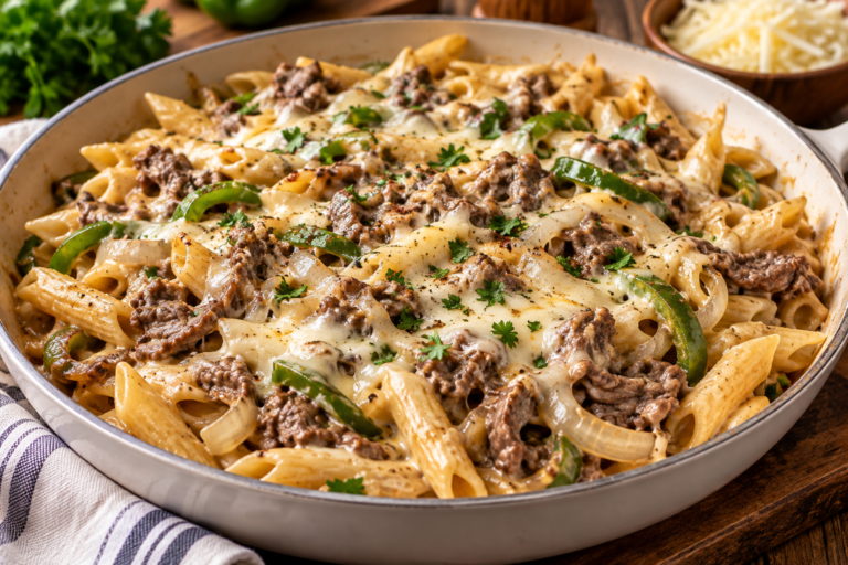 Philly Cheesesteak Pasta Recipe