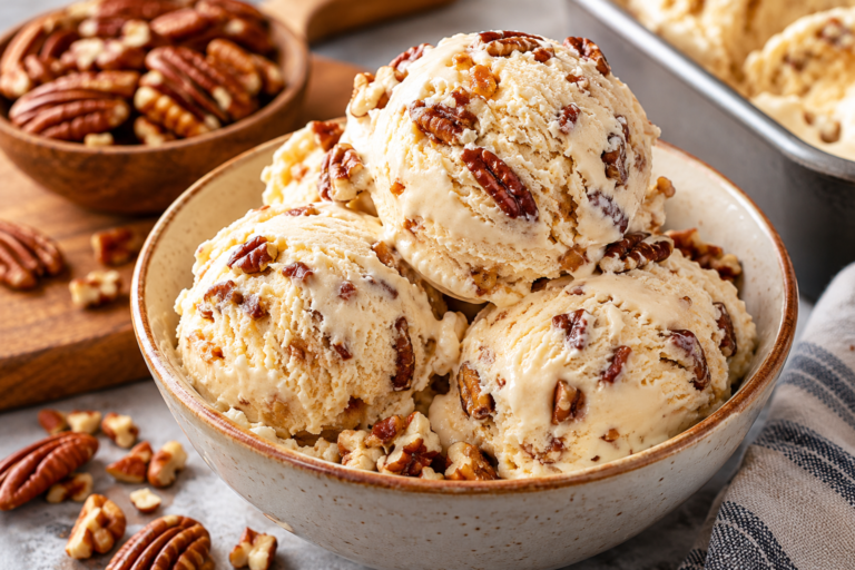 Homemade Butter Pecan Ice Cream